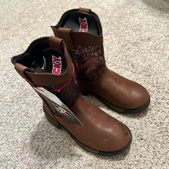 Rocky Wellington kids water resistant boots size 4 youth - Picture 6 of 7